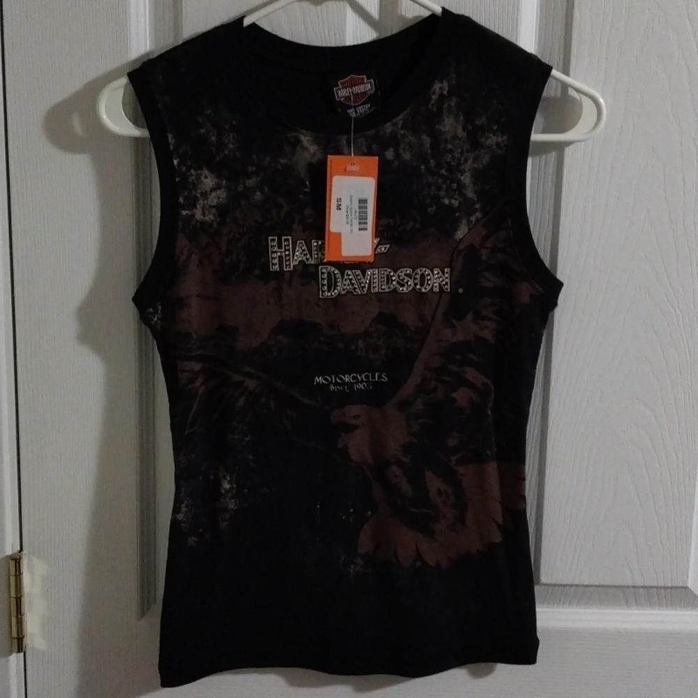 🌲Harley Davidson women's cut-off